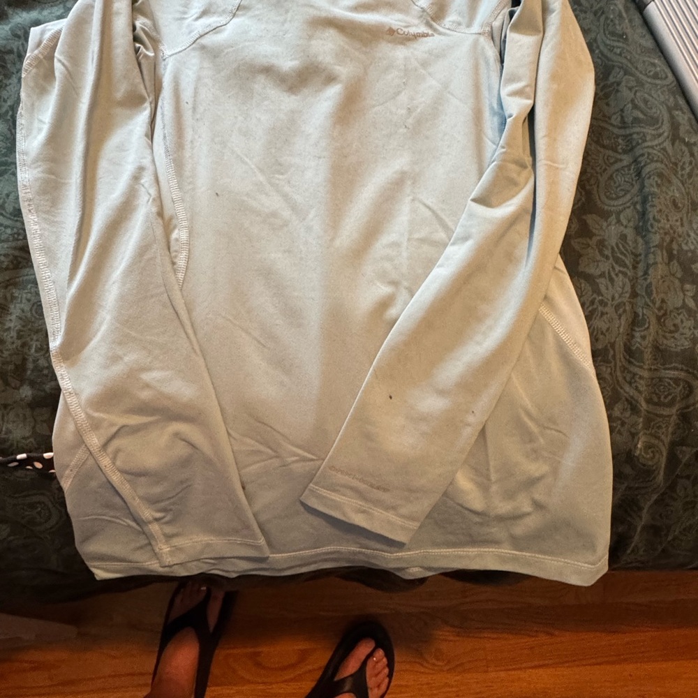 Columbia Light Blue Long Sleeve base layer Shirt